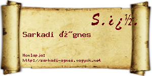 Sarkadi Ágnes névjegykártya