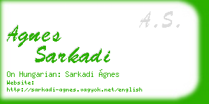 agnes sarkadi business card